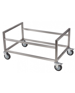 KISTEVOGN, RUSTFRITT STÅL, 4 HJUL - M/BREMS