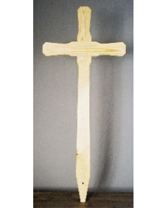 VENTETEGN, KORS, OLJET FURU M/ SKILT