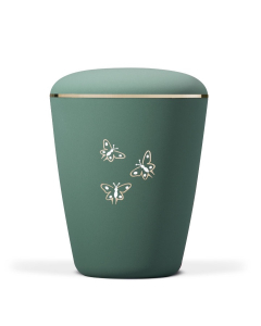 URNE, OLIVENGRØNN TREKANTET MED SOMMERFUGLER 26551SM-GB