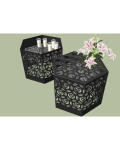 MINNELUND VASE OG LYSHOLDER HEXAGON "ROSE" H 62 CM