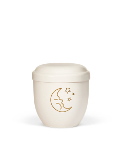 URNE, BARN KREMHVIT MED MÅNE OG STJERNE 7435-BIO