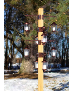 Stolpe "Värna" i eik m/ gravlykter  "Staffan" 6 stk.