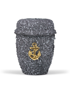 URNE, FOR SENKING I SJØ, GRANITT GRÅ M/ ANKER I MESSING