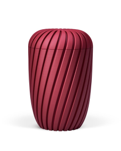 URNE, MED RILLER RUBY RØD VELOUR 36200