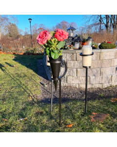 Stativ for gravvase/gravlys 2 stk. Lakkert sort.