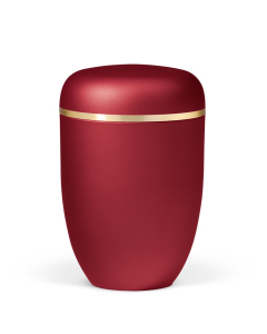 URNE, ELEGANCE RUBIN RØD VELOUR M/ GULLBÅND 25-3680GB