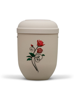 URNE, LYS BEIGE VELOUR MED ROSE, 21340ROS