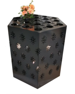 MINNELUND VASE OG LYSHOLDER HEXAGON "EK" H 49 CM