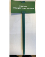 MERKEPINNE GRØNN M/ SKILT MED TEKST